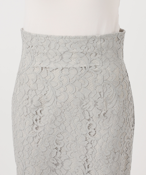 Noble(ノーブル)の「《WEB&一部店舗限定・追加》リバーレースIラインスカート(スカート・レディース・ライトグレー/ホワイト・36/38/40/34)」の11枚目の写真