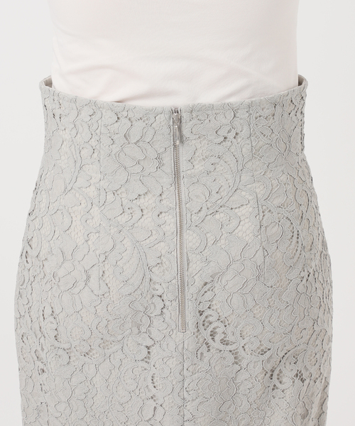 Noble(ノーブル)の「《WEB&一部店舗限定・追加》リバーレースIラインスカート(スカート・レディース・ライトグレー/ホワイト・36/38/40/34)」の12枚目の写真