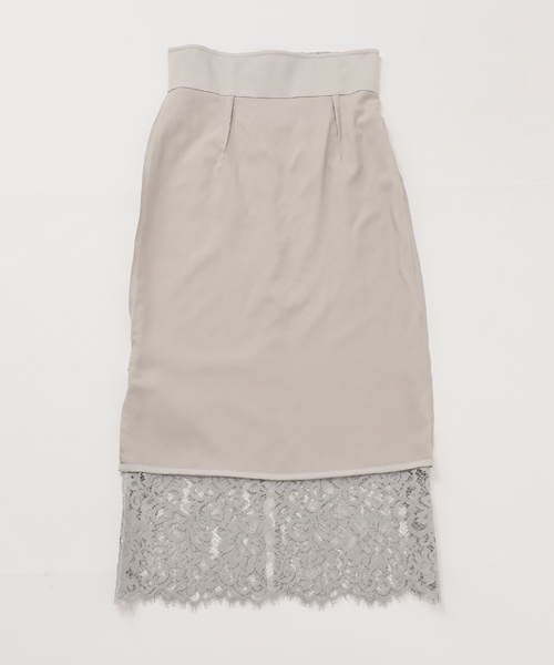 Noble(ノーブル)の「《WEB&一部店舗限定・追加》リバーレースIラインスカート(スカート・レディース・ライトグレー/ホワイト・36/38/40/34)」の16枚目の写真