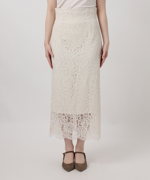 Noble(ノーブル)の「《WEB&一部店舗限定・追加》リバーレースIラインスカート(スカート・レディース・ライトグレー/ホワイト・36/38/40/34)」の19枚目の写真