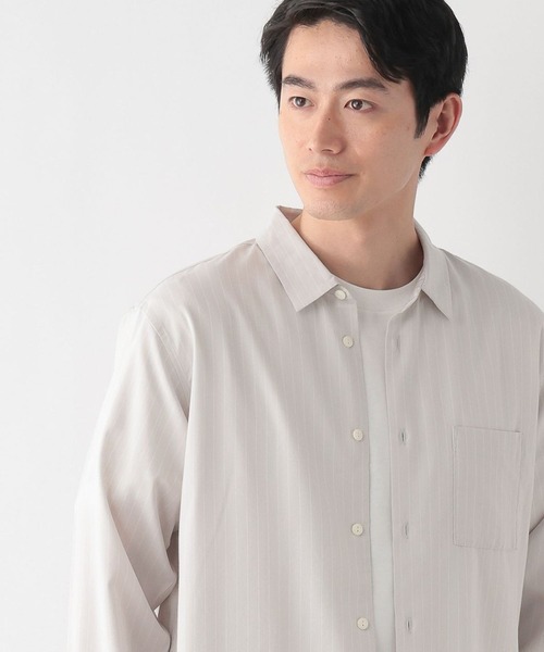 GLOBAL WORK（グローバルワーク）の「サラサマレギュラーシャツ長袖/636452（シャツ/ブラウス・メンズ・モカ/ライトパープル/サックスブルー/グレイッシュベージュ/グリーン/チャコールグレー・X-LARGE/LARGE/MEDIUM/SMALL）」の4枚目の写真