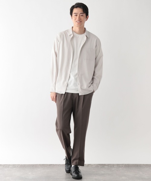 GLOBAL WORK（グローバルワーク）の「サラサマレギュラーシャツ長袖/636452（シャツ/ブラウス・メンズ・モカ/ライトパープル/サックスブルー/グレイッシュベージュ/グリーン/チャコールグレー・X-LARGE/LARGE/MEDIUM/SMALL）」の7枚目の写真