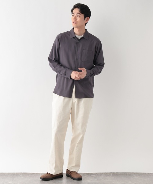 GLOBAL WORK（グローバルワーク）の「サラサマレギュラーシャツ長袖/636452（シャツ/ブラウス・メンズ・モカ/ライトパープル/サックスブルー/グレイッシュベージュ/グリーン/チャコールグレー・X-LARGE/LARGE/MEDIUM/SMALL）」の13枚目の写真