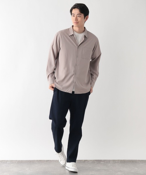 GLOBAL WORK（グローバルワーク）の「サラサマレギュラーシャツ長袖/636452（シャツ/ブラウス・メンズ・モカ/ライトパープル/サックスブルー/グレイッシュベージュ/グリーン/チャコールグレー・X-LARGE/LARGE/MEDIUM/SMALL）」の17枚目の写真