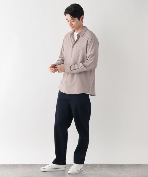 GLOBAL WORK（グローバルワーク）の「サラサマレギュラーシャツ長袖/636452（シャツ/ブラウス・メンズ・モカ/ライトパープル/サックスブルー/グレイッシュベージュ/グリーン/チャコールグレー・X-LARGE/LARGE/MEDIUM/SMALL）」の18枚目の写真