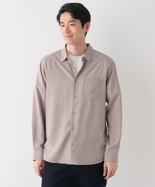 GLOBAL WORK（グローバルワーク）の「サラサマレギュラーシャツ長袖/636452（シャツ/ブラウス・メンズ・モカ/ライトパープル/サックスブルー/グレイッシュベージュ/グリーン/チャコールグレー・X-LARGE/LARGE/MEDIUM/SMALL）」の20枚目の写真