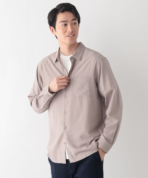 GLOBAL WORK（グローバルワーク）の「サラサマレギュラーシャツ長袖/636452（シャツ/ブラウス・メンズ・モカ/ライトパープル/サックスブルー/グレイッシュベージュ/グリーン/チャコールグレー・X-LARGE/LARGE/MEDIUM/SMALL）」の21枚目の写真