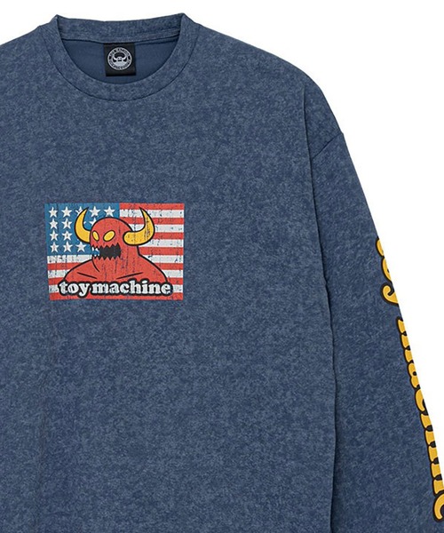 TOY MACHINE(トイ マシーン)の「TM AMERICAN MONSTER FADE WASH LONG TEE(Tシャツ/カットソー・メンズ・ネイビー/ライトブラウン・M/L/XL)」の1枚目の写真