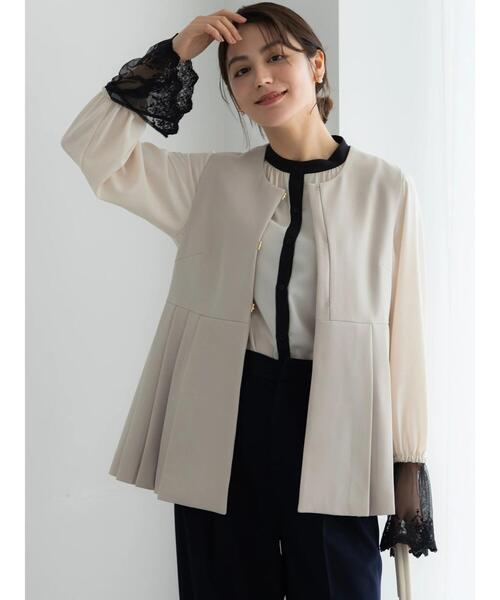 Te chichi（テチチ）の「【セレモニーアイテム】サイドプリーツペプラムジレ（セットアップ可）（ベスト・レディース・ネイビー/ベージュ・F）」の2枚目の写真