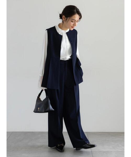 Te chichi（テチチ）の「【セレモニーアイテム】サイドプリーツペプラムジレ（セットアップ可）（ベスト・レディース・ネイビー/ベージュ・F）」の11枚目の写真