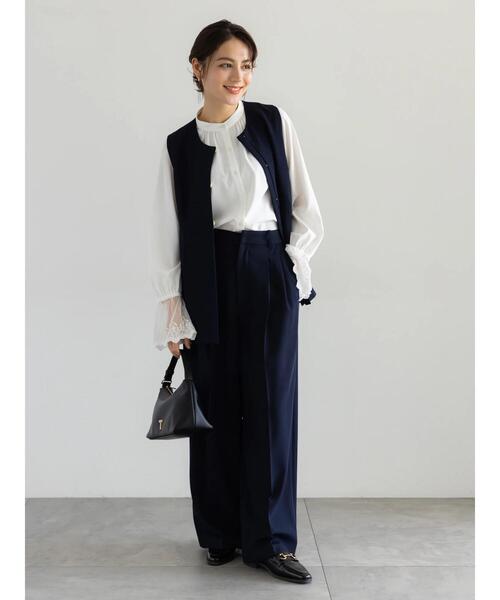 Te chichi（テチチ）の「【セレモニーアイテム】サイドプリーツペプラムジレ（セットアップ可）（ベスト・レディース・ネイビー/ベージュ・F）」の13枚目の写真