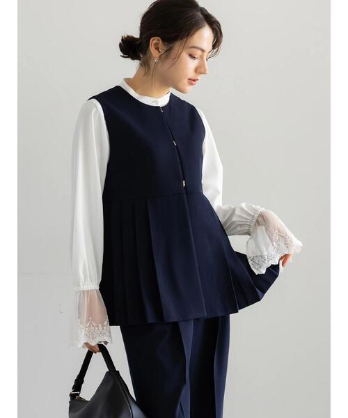 Te chichi（テチチ）の「【セレモニーアイテム】サイドプリーツペプラムジレ（セットアップ可）（ベスト・レディース・ネイビー/ベージュ・F）」の17枚目の写真