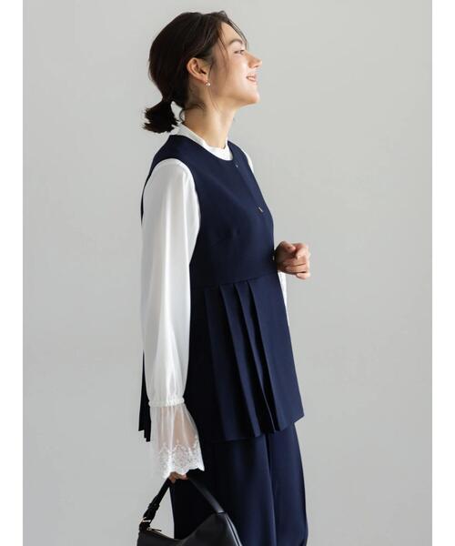 Te chichi（テチチ）の「【セレモニーアイテム】サイドプリーツペプラムジレ（セットアップ可）（ベスト・レディース・ネイビー/ベージュ・F）」の19枚目の写真