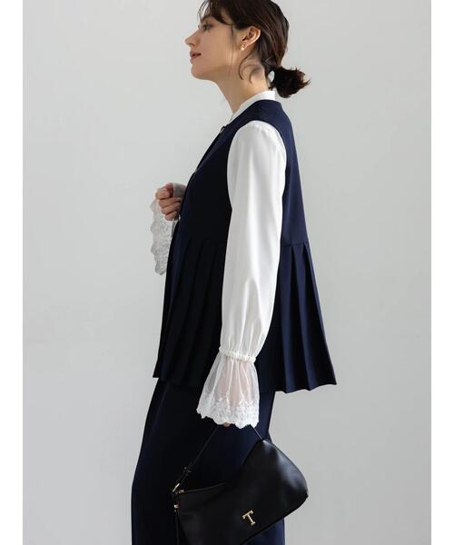 Te chichi（テチチ）の「【セレモニーアイテム】サイドプリーツペプラムジレ（セットアップ可）（ベスト・レディース・ネイビー/ベージュ・F）」の20枚目の写真