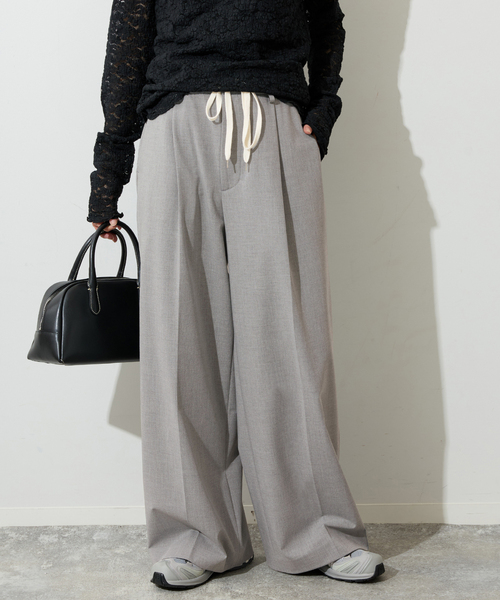 JOURNAL STANDARD（ジャーナルスタンダード）の「《追加》ソモウライクイージースラックス（その他パンツ・レディース・ライトグレー/ネイビー・36/38）」の9枚目の写真