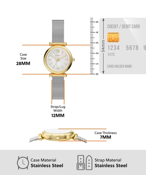 FOSSIL(フォッシル)の「フォッシル 腕時計 レディース アナログ ステンレス ES5463(アナログ腕時計・レディース・シルバー・FREE)」の5枚目の写真