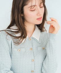 MISCH MASCH | 2026春夏新作 ダブル衿ケーブルカーディガン(カーディガン/ボレロ)