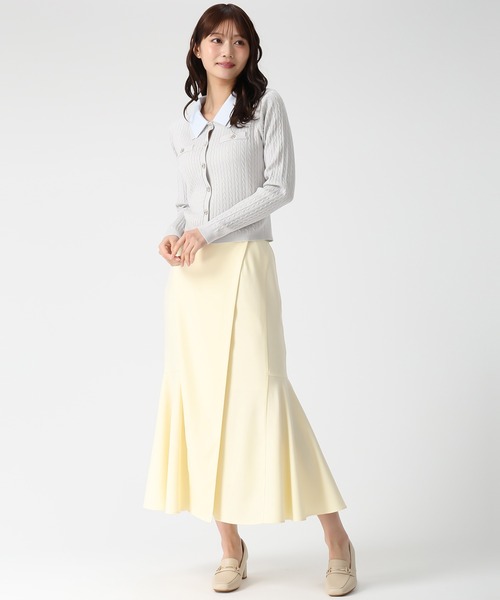 MISCH MASCH（ミッシュマッシュ）の「2026春夏新作 ダブル衿ケーブルカーディガン（カーディガン/ボレロ・レディース・グリーン/ホワイト/グレー・ﾌﾘ-）」の21枚目の写真