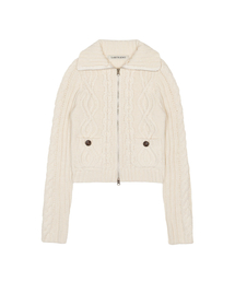 L20 BUTTER POCKET KNIT ZIP-UP(IVORY)