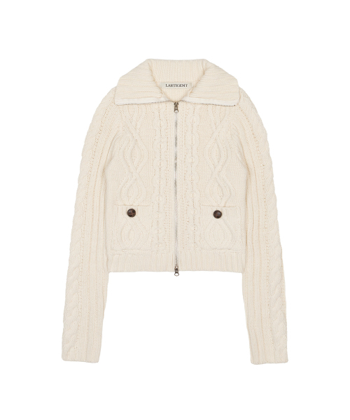 LARTIGENT(ラーティゼン)の「L20 BUTTER POCKET KNIT ZIP-UP(IVORY)(ニット/セーター・レディース・その他・FREE)」の1枚目の写真