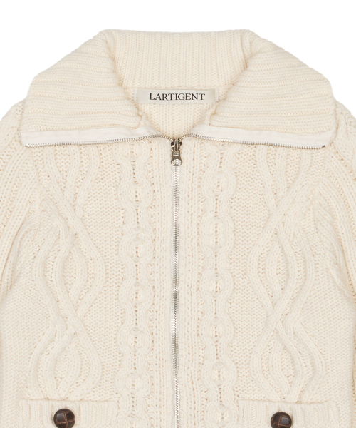 LARTIGENT(ラーティゼン)の「L20 BUTTER POCKET KNIT ZIP-UP(IVORY)(ニット/セーター・レディース・その他・FREE)」の3枚目の写真
