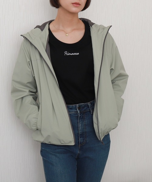 libelle more（リベル モア）の「【撥水加工】防風フード付きブルゾン（ブルゾン・レディース・アイボリー/グレイッシュベージュ/オリーブ/ブラック/ピンク・M/L）」の5枚目の写真