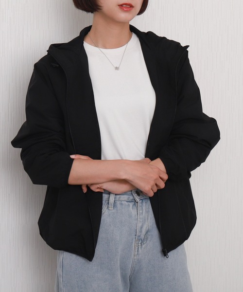 libelle more（リベル モア）の「【撥水加工】防風フード付きブルゾン（ブルゾン・レディース・アイボリー/グレイッシュベージュ/オリーブ/ブラック/ピンク・M/L）」の3枚目の写真