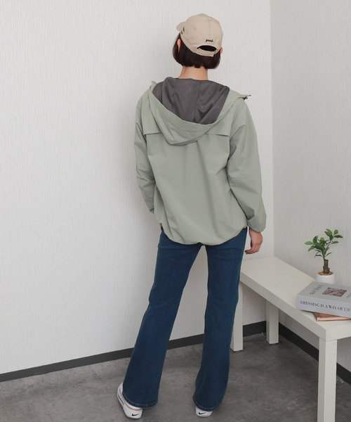 libelle more（リベル モア）の「【撥水加工】防風フード付きブルゾン（ブルゾン・レディース・アイボリー/グレイッシュベージュ/オリーブ/ブラック/ピンク・M/L）」の21枚目の写真