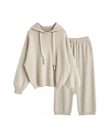 [SET] Loose Fit Hoodie+Pants Knit Set-up (4colors)