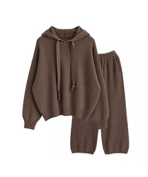 [SET] Loose Fit Hoodie+Pants Knit Set-up (4colors)