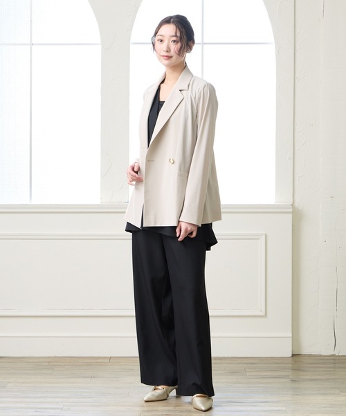 AIMER（エメ）の「ツイルストレッチワイドパンツ【セットアップ可能】（その他パンツ・レディース・ブラック/ブラウン・MEDIUM）」の17枚目の写真