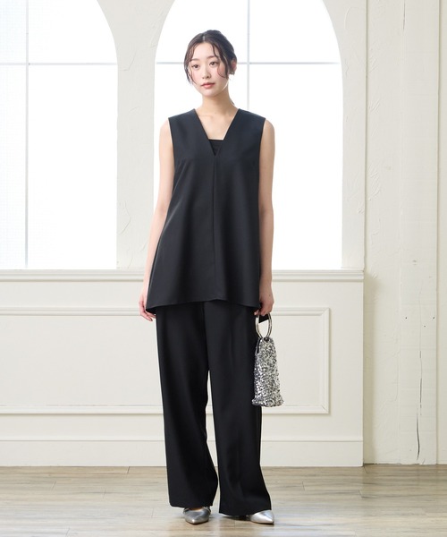 AIMER（エメ）の「ツイルストレッチワイドパンツ【セットアップ可能】（その他パンツ・レディース・ブラック/ブラウン・MEDIUM）」の18枚目の写真