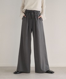 SOYEN | ダブルドロストワイドパンツ/セットアップ可　イージースラックス　ピンストライプ　無地(その他パンツ)
