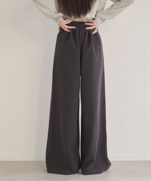 SOYEN（ソイエン）の「ダブルドロストワイドパンツ/セットアップ可　イージースラックス　ピンストライプ　無地（その他パンツ・レディース・グレー/チャコール・F）」の18枚目の写真