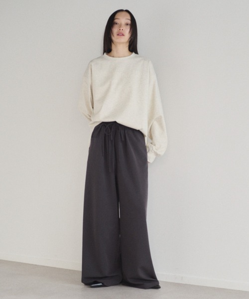 SOYEN（ソイエン）の「ダブルドロストワイドパンツ/セットアップ可　イージースラックス　ピンストライプ　無地（その他パンツ・レディース・グレー/チャコール・F）」の22枚目の写真