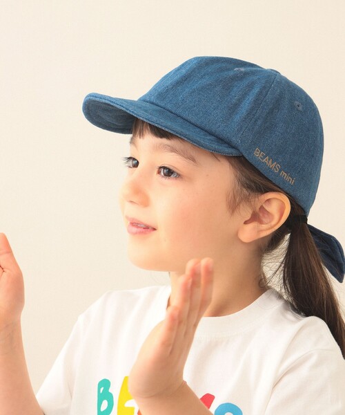 BEAMS mini(ビームスミニ)の「リボンキャップ 2026SS 子供服 夏物 外遊び プチプラ レジャー(ハット・キッズ・ライトブルー/インディゴブルー・ONE SIZE)」の1枚目の写真