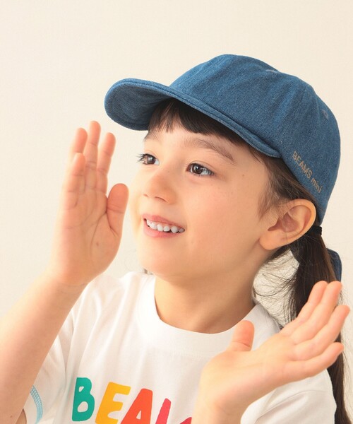 BEAMS mini(ビームスミニ)の「リボンキャップ 2026SS 子供服 夏物 外遊び プチプラ レジャー(ハット・キッズ・ライトブルー/インディゴブルー・ONE SIZE)」の3枚目の写真