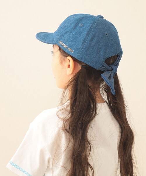BEAMS mini(ビームスミニ)の「リボンキャップ 2026SS 子供服 夏物 外遊び プチプラ レジャー(ハット・キッズ・ライトブルー/インディゴブルー・ONE SIZE)」の4枚目の写真