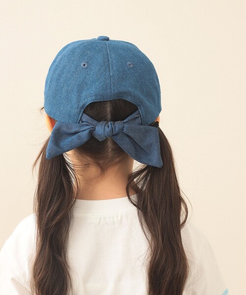 BEAMS mini(ビームスミニ)の「リボンキャップ 2026SS 子供服 夏物 外遊び プチプラ レジャー(ハット・キッズ・ライトブルー/インディゴブルー・ONE SIZE)」の5枚目の写真