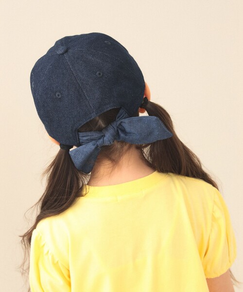 BEAMS mini(ビームスミニ)の「リボンキャップ 2026SS 子供服 夏物 外遊び プチプラ レジャー(ハット・キッズ・ライトブルー/インディゴブルー・ONE SIZE)」の7枚目の写真