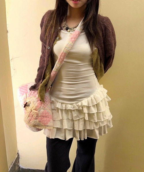 FUNdaysion(ファンデイション)の「フィットフレアミニワンピース(ワンピース・レディース・ホワイト/グレー・M)」の1枚目の写真