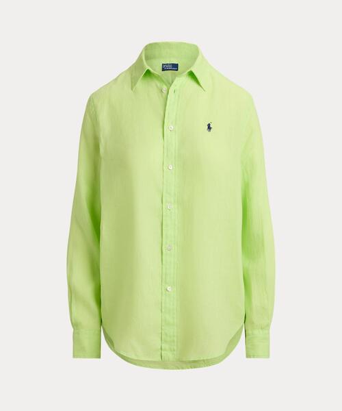 POLO RALPH LAUREN(ポロ ラルフ ローレン)の「クラシック フィット リネン シャツ(シャツ/ブラウス・レディース・イエロー・M/L/S/XL/XS/XXS)」の2枚目の写真