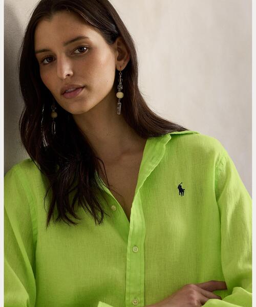 POLO RALPH LAUREN(ポロ ラルフ ローレン)の「クラシック フィット リネン シャツ(シャツ/ブラウス・レディース・イエロー・M/L/S/XL/XS/XXS)」の5枚目の写真