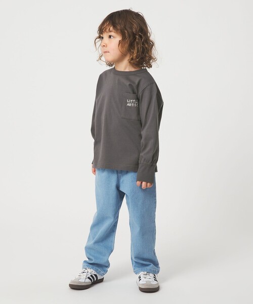 green label relaxing（グリーンレーベルリラクシング）の「＜Pentel＞ロングスリーブTシャツ（ダークグレー） / キッズ 100cm-130cm（Tシャツ/カットソー・キッズ・ダークグレー・100cm/120cm/110cm/130cm）」の3枚目の写真