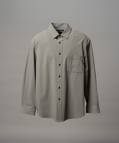 MAISON SPECIAL（メゾンスペシャル）の「《UNISEX》【PERTEX】Regular Collar Prime-Over Long Sleeve Shirt/【パーテックス】レギュラーカラープライムオーバーロングスリーブシャツ【MAISON SPECIAL/メゾンスペシャル】■セットアップ対応■（シャツ/ブラウス・メンズ・グレー/チャコールグレー/ブラック・0/1/2）」の21枚目の写真