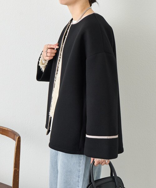 Jena espace merveilleux（ジェナ　エスパスメルヴェイユ）の「テープラインダンボールジャケット（その他アウター・レディース・ブラック/ベージュ系その他/ベージュ・FREE）」の5枚目の写真