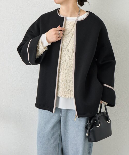 Jena espace merveilleux（ジェナ　エスパスメルヴェイユ）の「テープラインダンボールジャケット（その他アウター・レディース・ブラック/ベージュ系その他/ベージュ・FREE）」の9枚目の写真