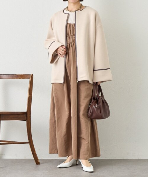 Jena espace merveilleux（ジェナ　エスパスメルヴェイユ）の「テープラインダンボールジャケット（その他アウター・レディース・ブラック/ベージュ系その他/ベージュ・FREE）」の13枚目の写真