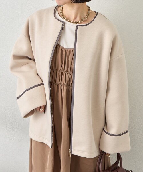 Jena espace merveilleux（ジェナ　エスパスメルヴェイユ）の「テープラインダンボールジャケット（その他アウター・レディース・ブラック/ベージュ系その他/ベージュ・FREE）」の16枚目の写真