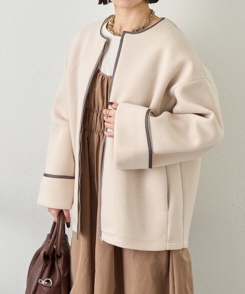 Jena espace merveilleux（ジェナ　エスパスメルヴェイユ）の「テープラインダンボールジャケット（その他アウター・レディース・ブラック/ベージュ系その他/ベージュ・FREE）」の17枚目の写真